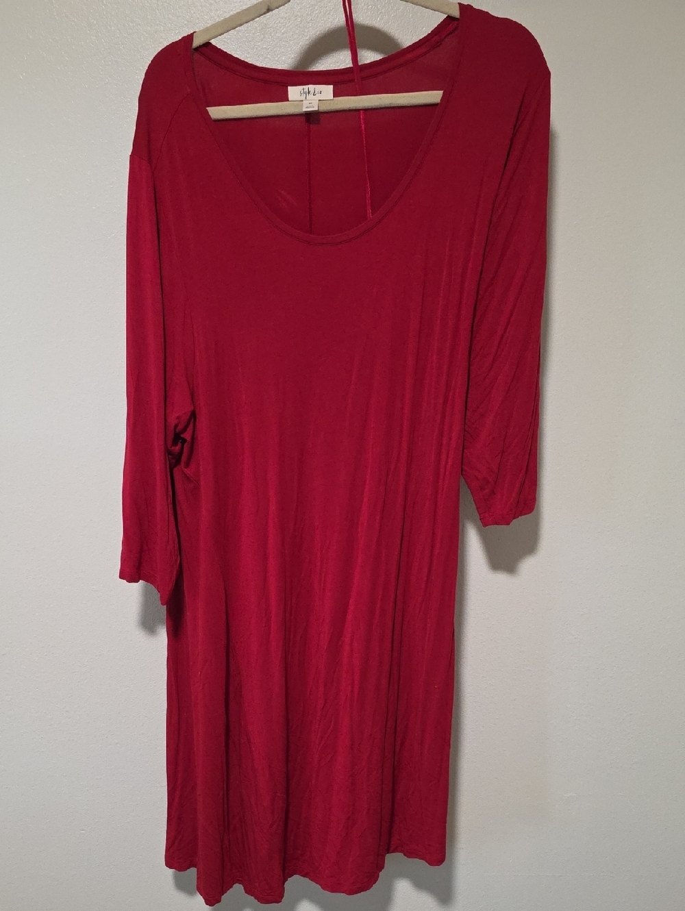 Style & Co. Red Scoop Neck Midi Dress